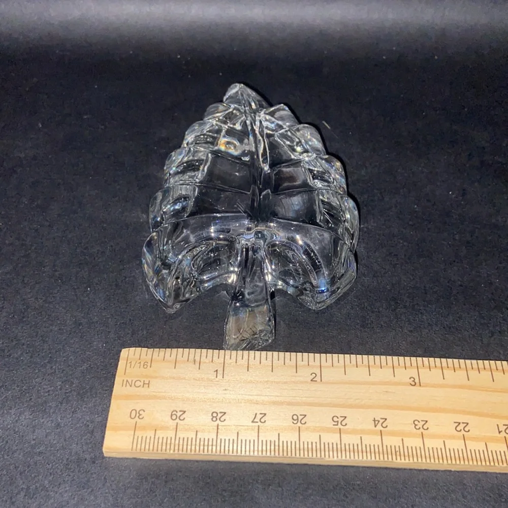 Crystal Leaf Jewelry Trinket Dish